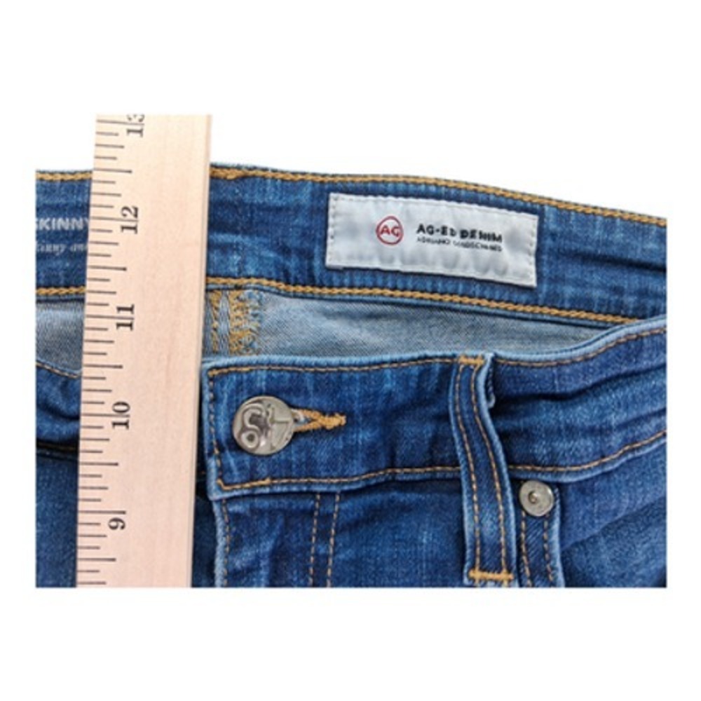 AG Farrah Skinny Ankle Jeans Womens 31R Blue Mid Rise Distressed Stretch Denim - Picture 5 of 11
